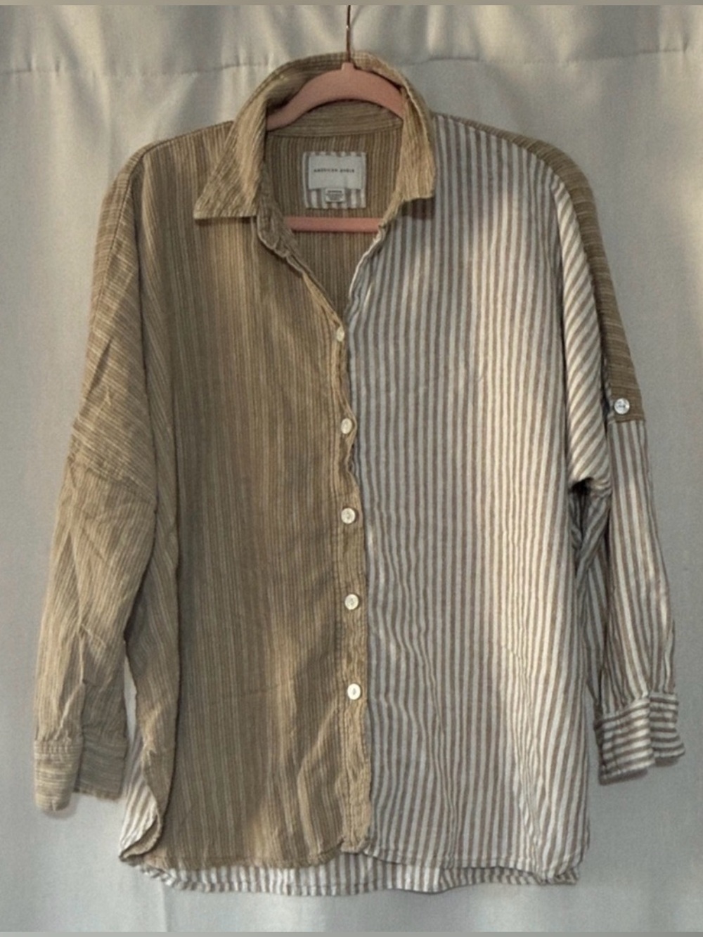 AE American Eagle Oversized Linen Shirt XSmall ASO Sarah Cameron